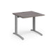 TR10 straight office desk Desking Dams Grey Oak Silver 800mm x 800mm