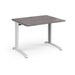 TR10 straight office desk Desking Dams Grey Oak White 1000mm x 800mm