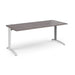 TR10 straight office desk Desking Dams Grey Oak White 1800mm x 800mm