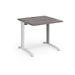 TR10 straight office desk Desking Dams Grey Oak White 800mm x 800mm