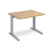 TR10 straight office desk Desking Dams Oak Silver 1000mm x 800mm