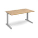 TR10 straight office desk Desking Dams Oak Silver 1400mm x 800mm