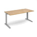 TR10 straight office desk Desking Dams Oak Silver 1600mm x 800mm