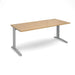 TR10 straight office desk Desking Dams Oak Silver 1800mm x 800mm