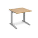 TR10 straight office desk Desking Dams Oak Silver 800mm x 800mm