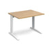 TR10 straight office desk Desking Dams Oak White 1000mm x 800mm