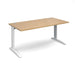 TR10 straight office desk Desking Dams Oak White 1600mm x 800mm