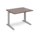 TR10 straight office desk Desking Dams Walnut Silver 1000mm x 800mm