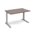 TR10 straight office desk Desking Dams Walnut Silver 1200mm x 800mm