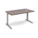 TR10 straight office desk Desking Dams Walnut Silver 1400mm x 800mm