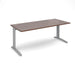 TR10 straight office desk Desking Dams Walnut Silver 1800mm x 800mm