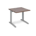 TR10 straight office desk Desking Dams Walnut Silver 800mm x 800mm