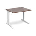 TR10 straight office desk Desking Dams Walnut White 1000mm x 800mm