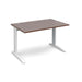 TR10 straight office desk Desking Dams Walnut White 1200mm x 800mm