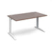 TR10 straight office desk Desking Dams Walnut White 1400mm x 800mm