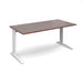 TR10 straight office desk Desking Dams Walnut White 1600mm x 800mm