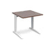 TR10 straight office desk Desking Dams Walnut White 800mm x 800mm