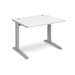 TR10 straight office desk Desking Dams White Silver 1000mm x 800mm