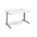 TR10 straight office desk Desking Dams White Silver 1200mm x 800mm