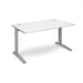 TR10 straight office desk Desking Dams White Silver 1400mm x 800mm