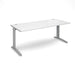 TR10 straight office desk Desking Dams White Silver 1800mm x 800mm