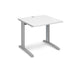 TR10 straight office desk Desking Dams White Silver 800mm x 800mm