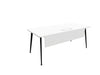 Twist Rectangular Office Desk - Black Frame WORKSTATION Actiu White 1800mm x 800mm Modesty Panel + Cable Tray