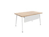 Twist Rectangular Office Desk - White Frame WORKSTATION Actiu Chestnut 1400mm x 800mm Modesty Panel + Cable Tray