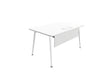 Twist Rectangular Office Desk - White Frame WORKSTATION Actiu White 1400mm x 800mm Modesty Panel + Cable Tray