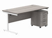 Workwise Single Upright Rectangular Desk + 3 Drawer Mobile Under Desk Pedestal Furniture TC GROUP 