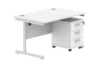 Workwise Single Upright Rectangular Desk + 3 Drawer Mobile Under Desk Pedestal Furniture TC GROUP 