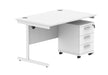 Workwise Single Upright Rectangular Desk + 3 Drawer Mobile Under Desk Pedestal Furniture TC GROUP 