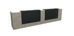 Z2 Large Straight Reception Desk Reception Desk Quadrifoglio 3650mm Concrete Anthracite