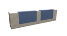 Z2 Large Straight Reception Desk Reception Desk Quadrifoglio 3650mm Concrete Pigeon Blue