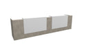 Z2 Large Straight Reception Desk Reception Desk Quadrifoglio 3650mm Concrete White