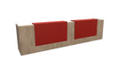 Z2 Large Straight Reception Desk Reception Desk Quadrifoglio 3650mm Elm Flame Red