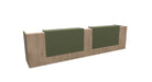 Z2 Large Straight Reception Desk Reception Desk Quadrifoglio 3650mm Elm Green