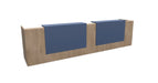 Z2 Large Straight Reception Desk Reception Desk Quadrifoglio 3650mm Elm Pigeon Blue