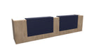 Z2 Large Straight Reception Desk Reception Desk Quadrifoglio 3650mm Elm Violet Blue