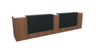 Z2 Large Straight Reception Desk Reception Desk Quadrifoglio 3650mm Walnut Anthracite