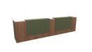 Z2 Large Straight Reception Desk Reception Desk Quadrifoglio 3650mm Walnut Green