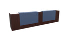 Z2 Large Straight Reception Desk Reception Desk Quadrifoglio 3650mm Wenge Pigeon Blue