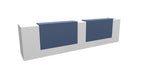 Z2 Large Straight Reception Desk Reception Desk Quadrifoglio 3650mm White Pigeon Blue