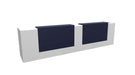 Z2 Large Straight Reception Desk Reception Desk Quadrifoglio 3650mm White Violet Blue