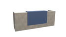 Z2 Medium Straight Reception Desk Reception Desk Quadrifoglio 2050mm Concrete Pigeon Blue