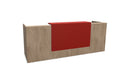 Z2 Medium Straight Reception Desk Reception Desk Quadrifoglio 2050mm Elm Flame Red