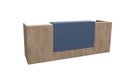 Z2 Medium Straight Reception Desk Reception Desk Quadrifoglio 2050mm Elm Pigeon Blue