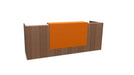 Z2 Medium Straight Reception Desk Reception Desk Quadrifoglio 2050mm Walnut Orange