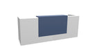 Z2 Medium Straight Reception Desk Reception Desk Quadrifoglio 2050mm White Pigeon Blue