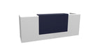 Z2 Medium Straight Reception Desk Reception Desk Quadrifoglio 2050mm White Violet Blue